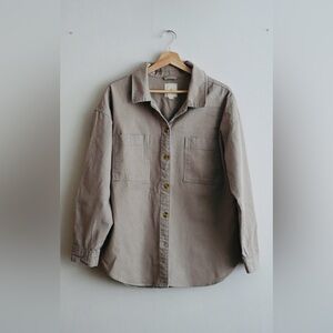 Thread & Supply Taupe Button Down Shirt | Large